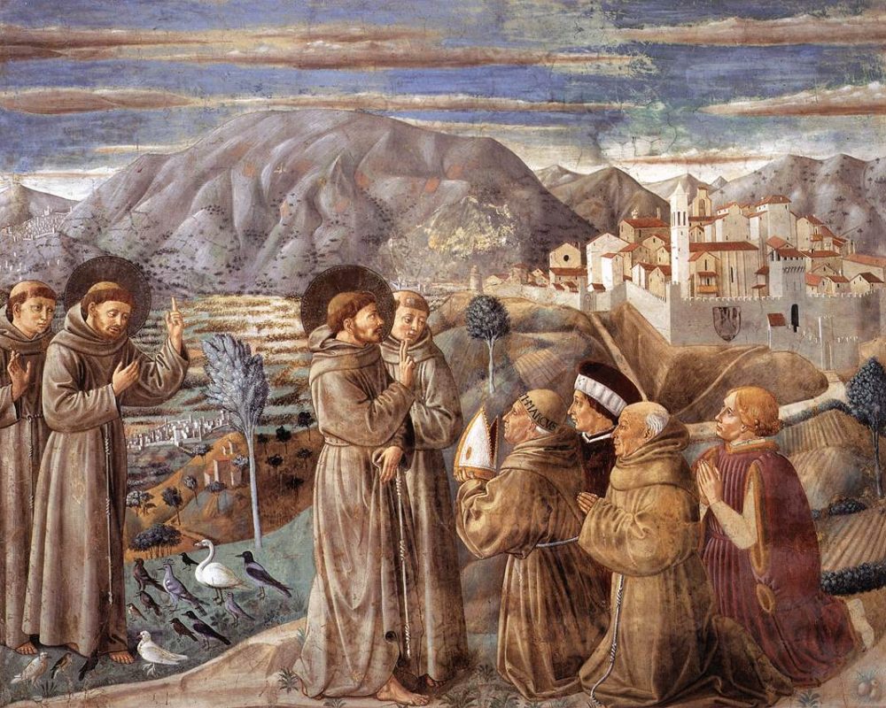 12.Montefalco_Benozzo _ San francesco predica agli uccelli e benedice la città di Montefalco